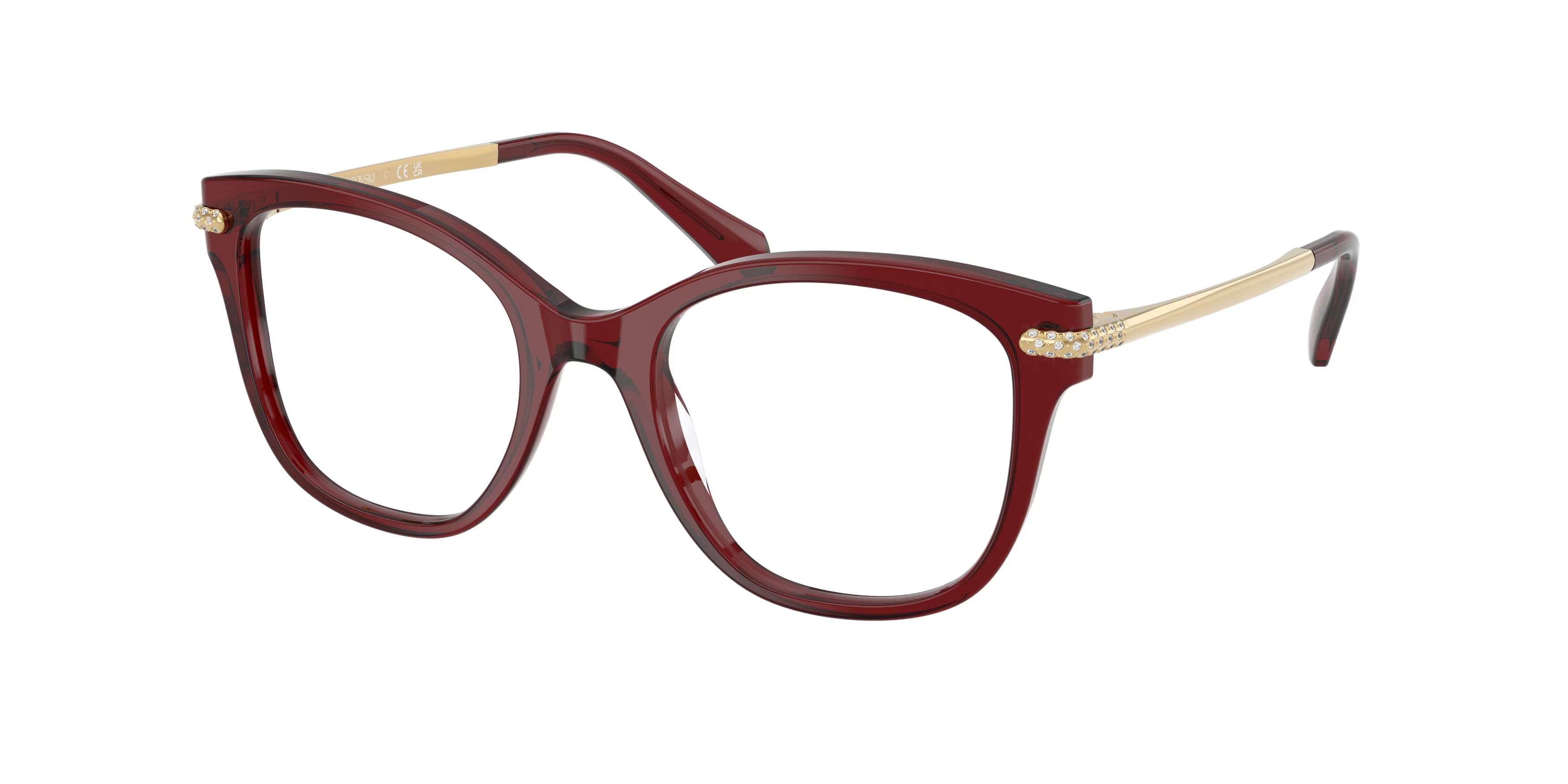 Swarovski Sk2044 – Burgundy (1073) / 49 Eyeglasses Frame