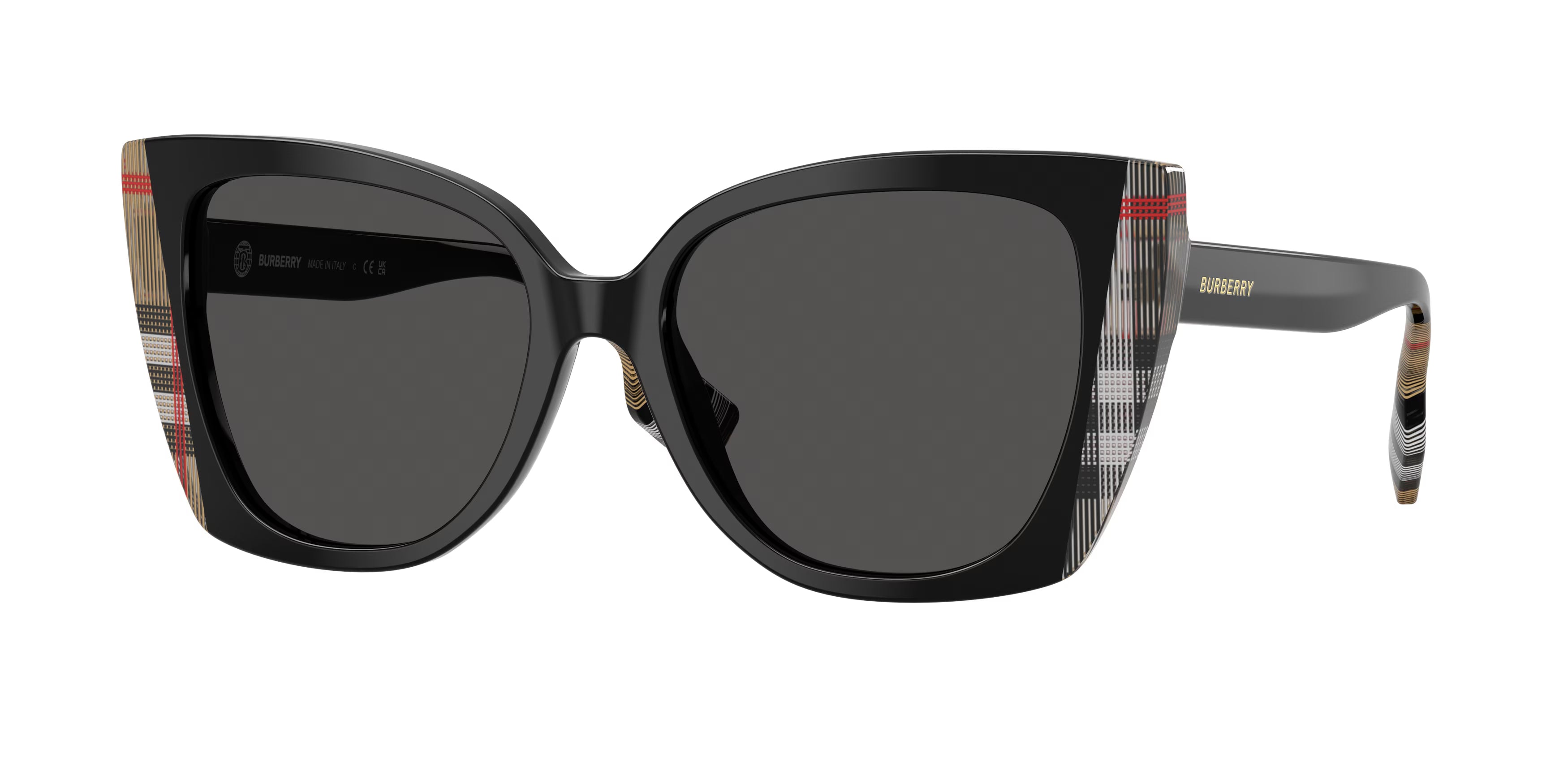 Burberry Meryl Havana Check Sunglasses - NWT!!! Burberry BE4393 Meryl M (54 - 17) with Grey lenses and Black  main image 3